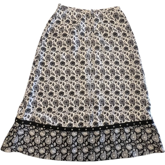 VTG Cristina Gatto Cottagecore Y2K Feminine Floral Parisian Midi LINEN Skirt 📐S - Picture 3 of 7